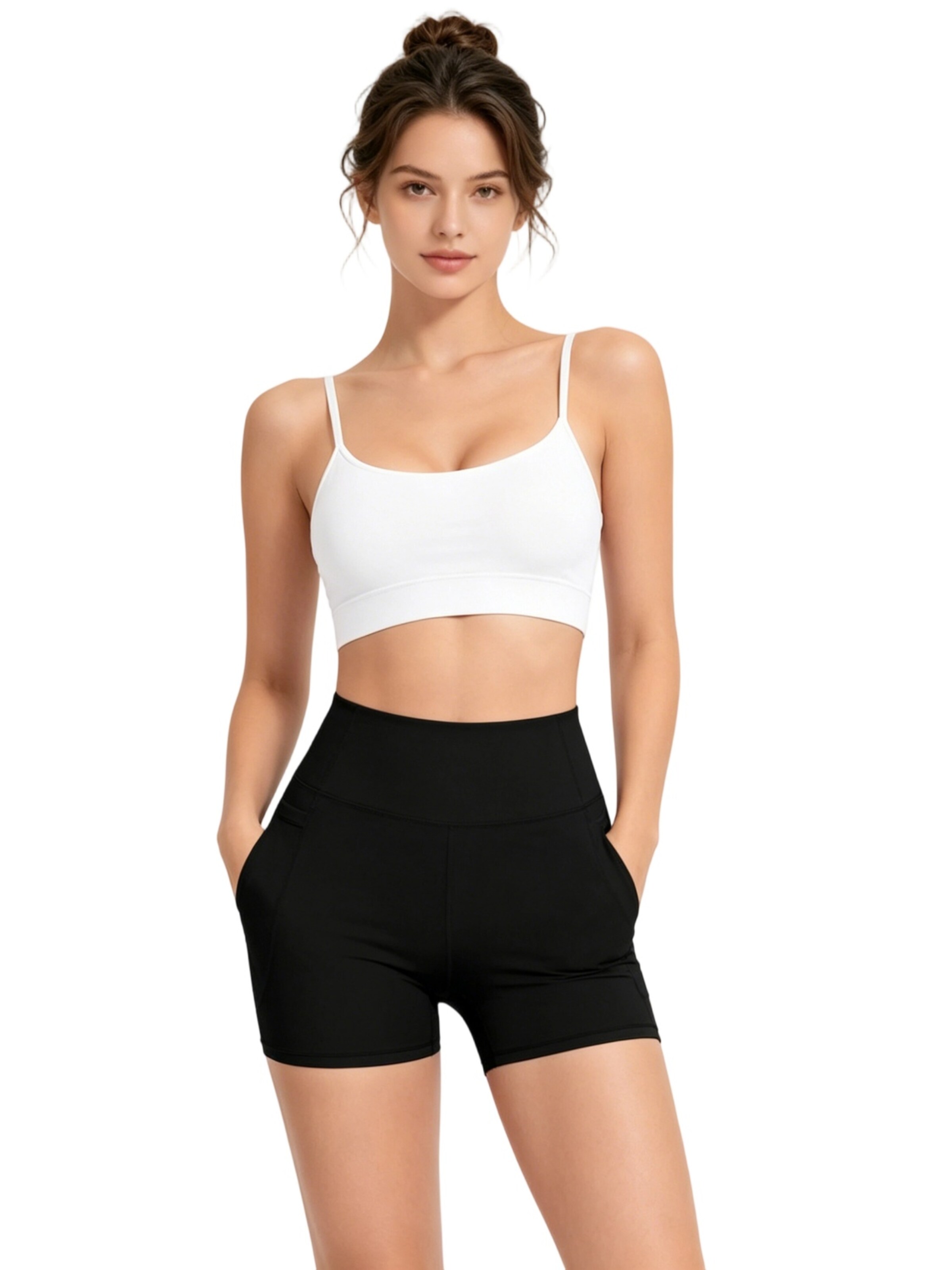 Yesfashion Skinny Sporthose‌ in Schwarz