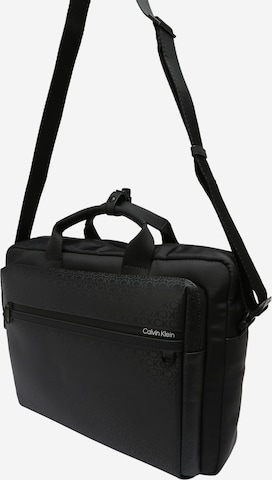 Sac d’ordinateur portable Calvin Klein en noir : devant