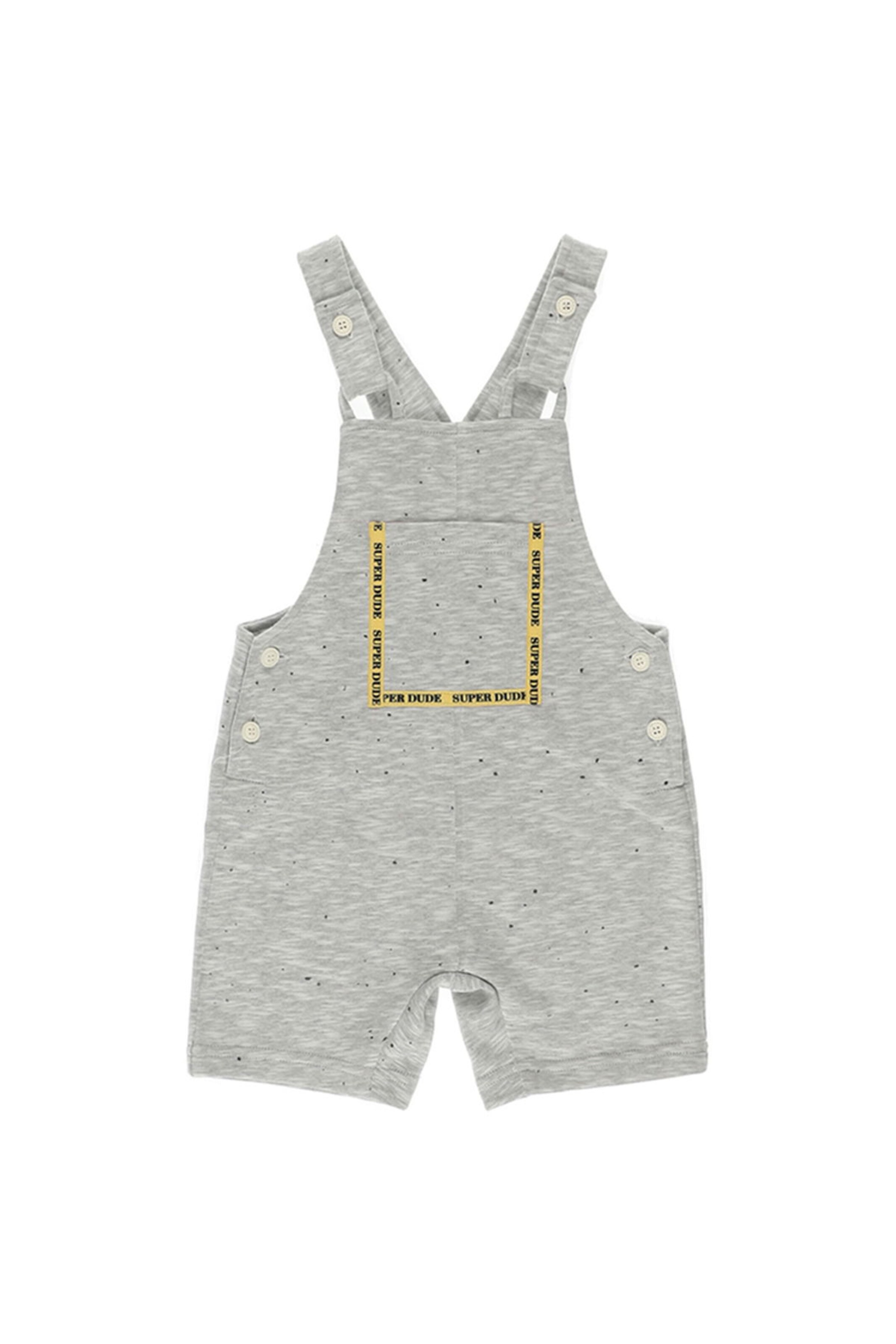 Panço Regular Dungarees in Grey: front