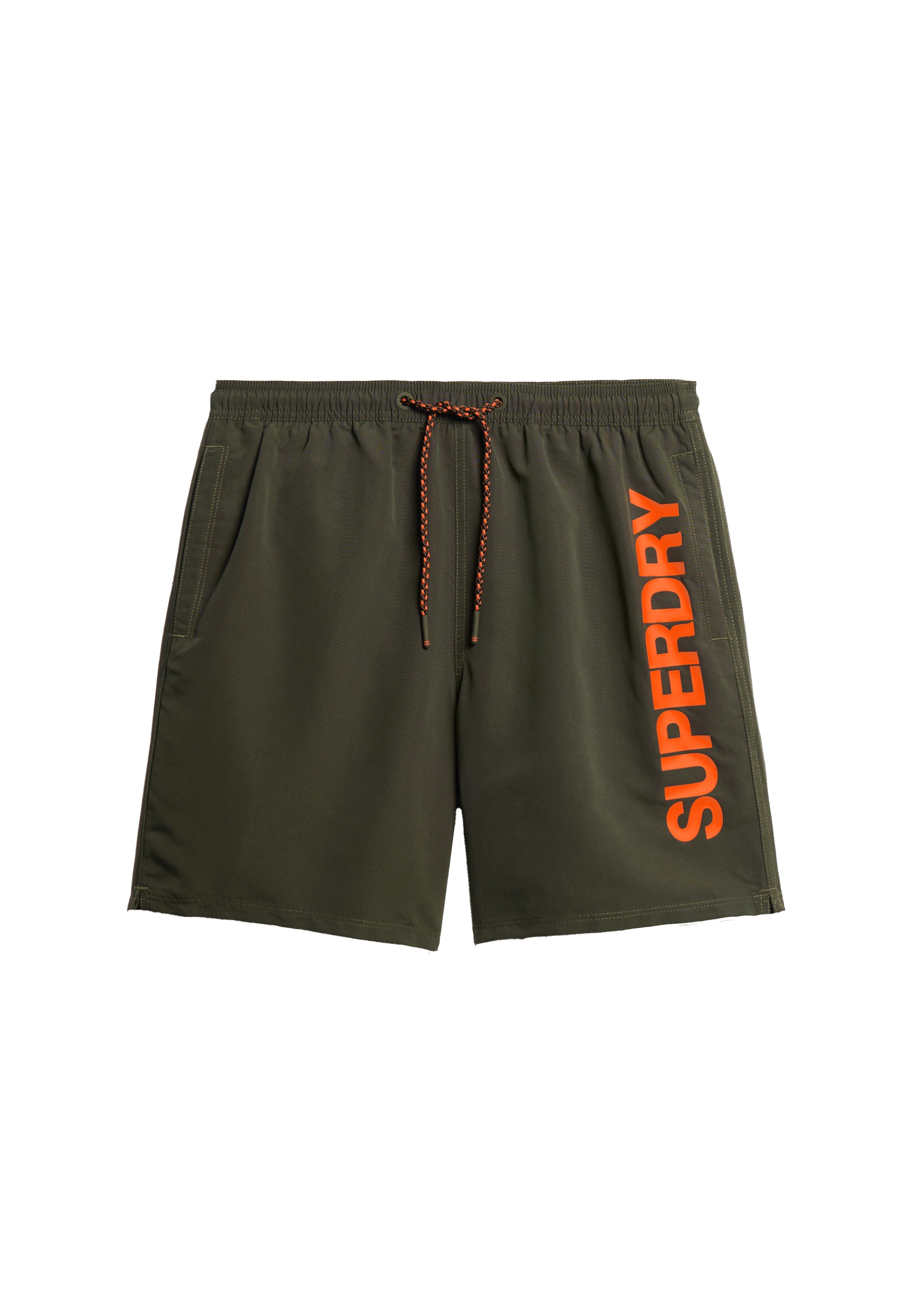 Superdry Shorts de bain en olive / orange, Vue avec produit