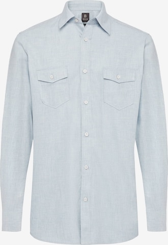 Boggi Milano Button Up Shirt in Blue: front