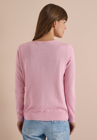 CECIL Basic Pullover mit Rundhals in Unifarbe in Pink