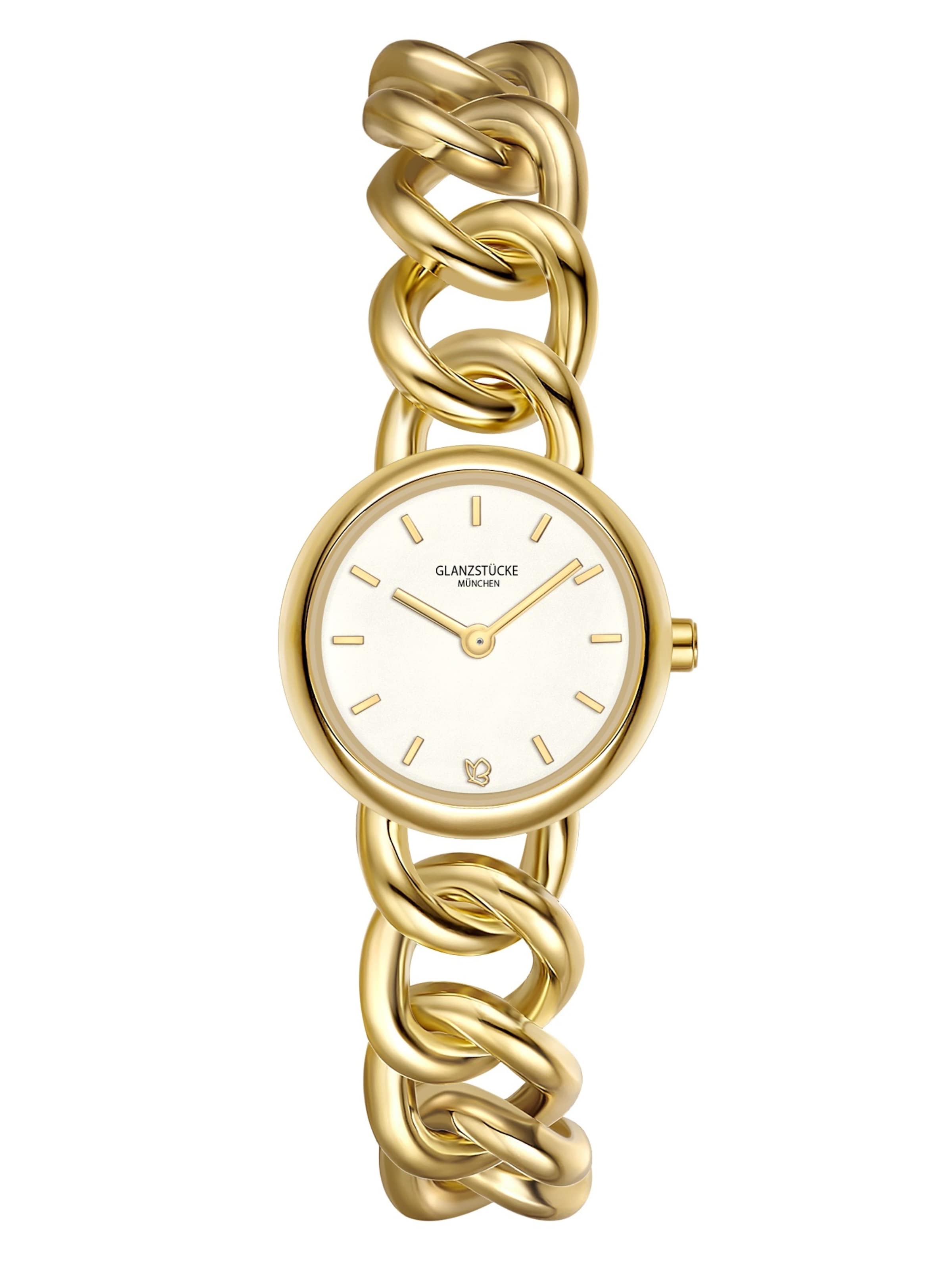 Montre à affichage analogique Glanzstücke München en or : devant