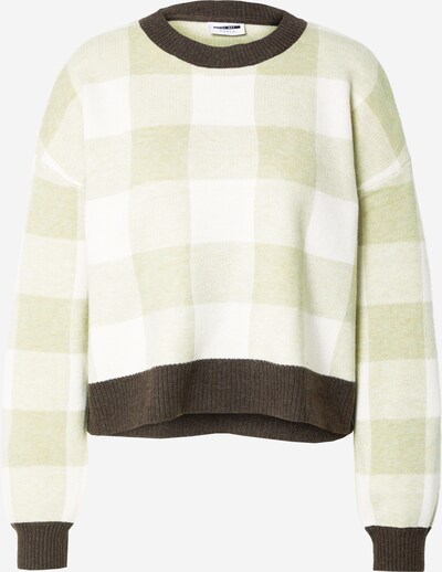 Noisy may Пуловер 'Becca' в тъмнокафяво / сиво / светлозелено / бяло, Преглед на продукта