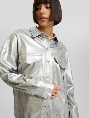 Bershka Blouse in Silver