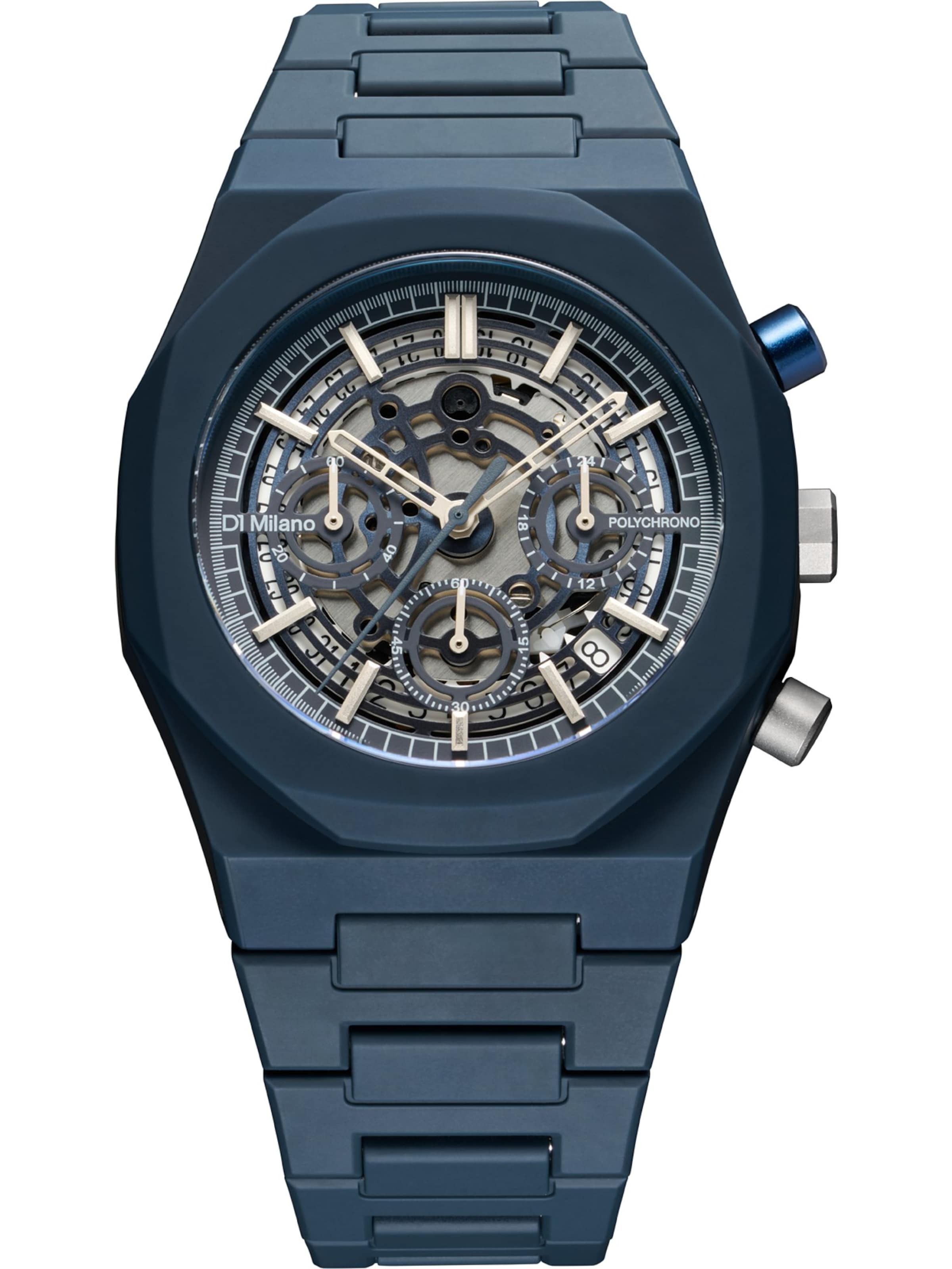 D1 Milano Analoguhr 'PHBJ10' in Blau: Vorderseite