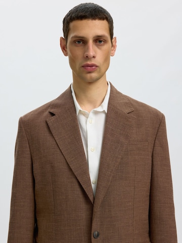 SELECTED - Ajuste regular Chaqueta saco en marrón