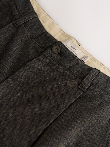 Next - Regular Calças com pregas em castanho