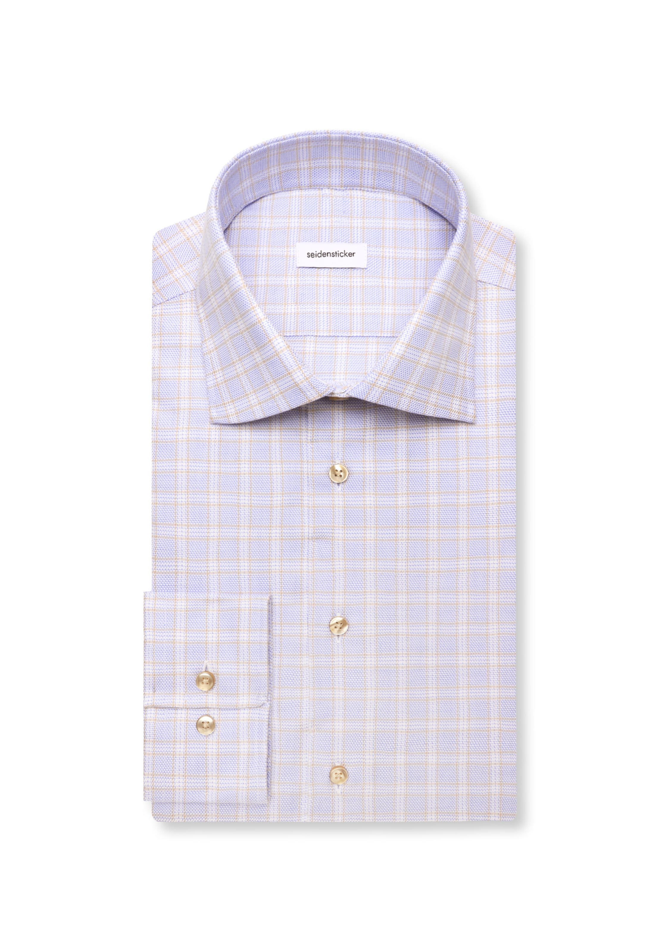 SEIDENSTICKER Regular Fit Businesshemd 'Karo' in Beige