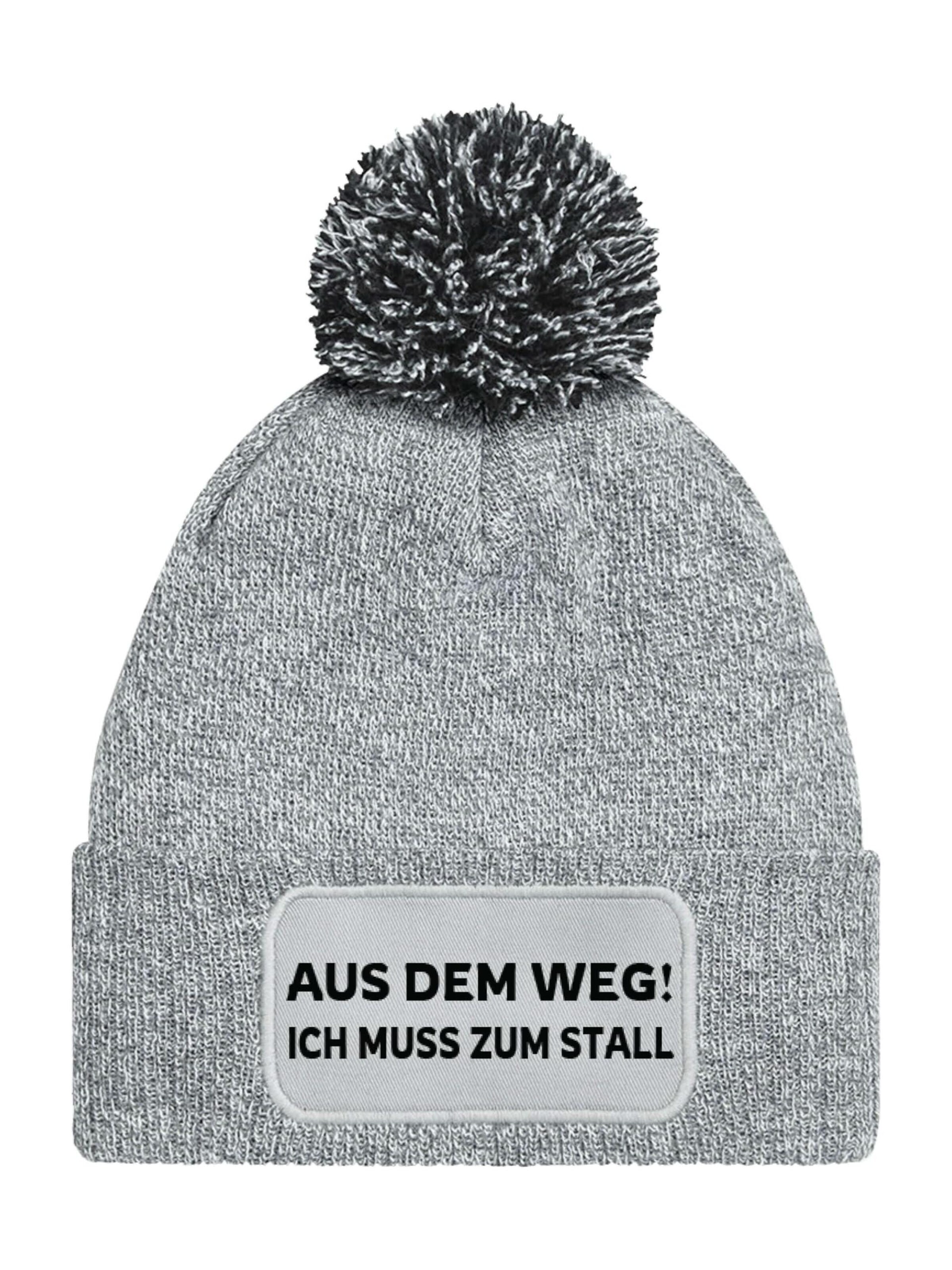Youth Designz Beanie 'Muss zum Stall' in Grey: front