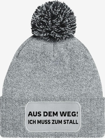 Youth Designz Mütze 'Muss zum Stall' in Grau: Vorderseite
