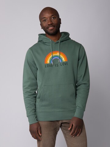 Sweat-shirt ' Love is Love ' Watapparel en vert : devant
