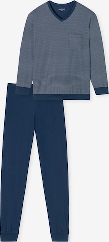 SCHIESSER Pyjama lang 'Comfort Essentials' in Blau: Vorderseite