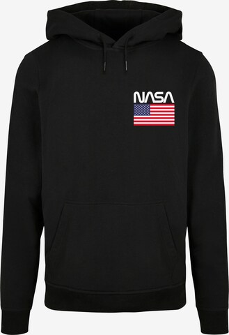 Felpa 'NASA - Stars And Stripes' di Merchcode in nero: frontale