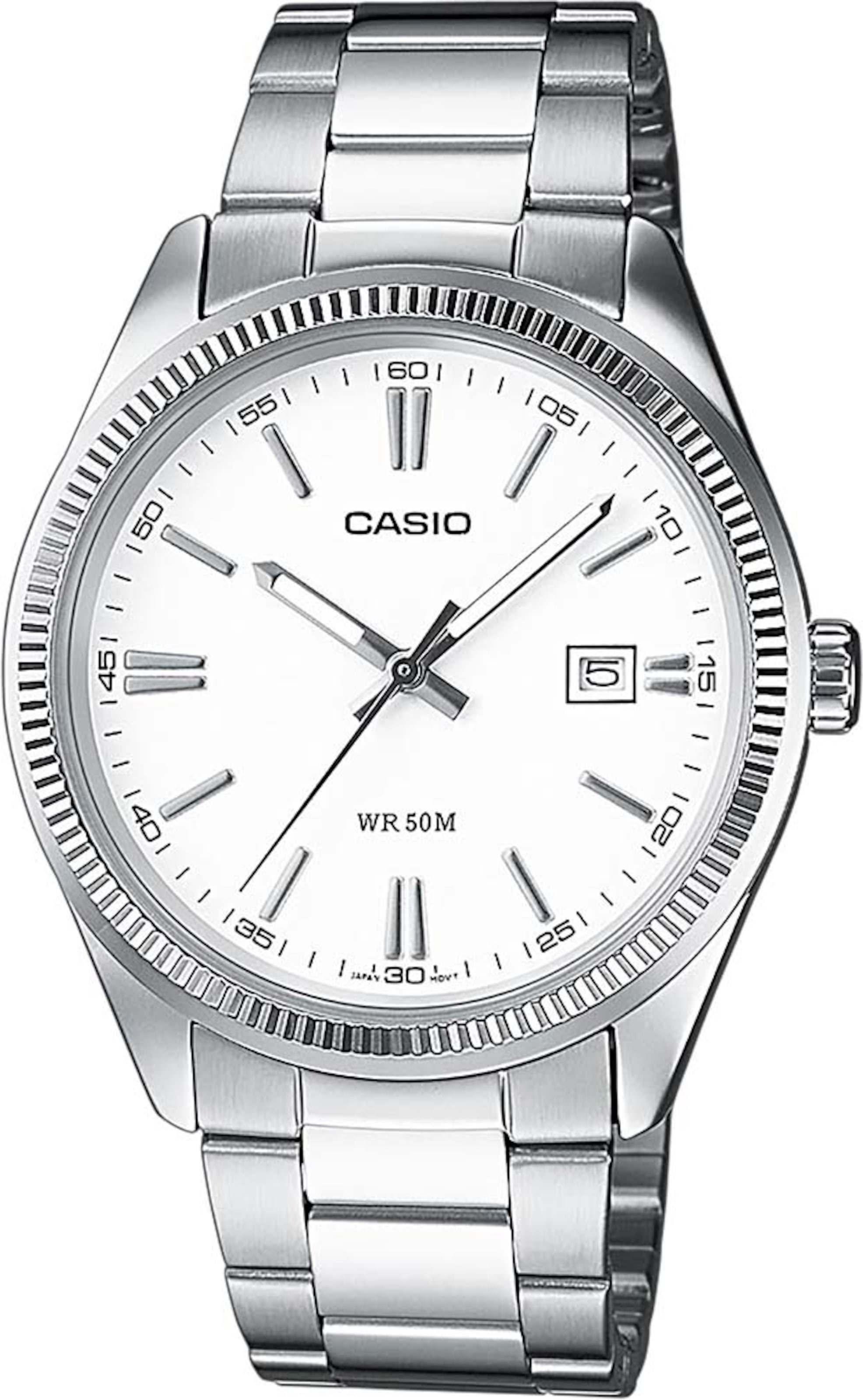 CASIO Analoguhr in Silber: Vorderseite