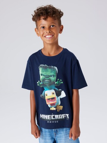NAME IT Shirt 'NKMNIF MINECRAFT' in Blue: front