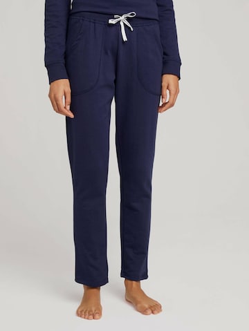 TOM TAILOR - Regular Calças de pijama em azul: frente