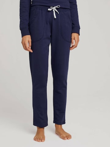 TOM TAILOR Regular Pajama Pants in Blue: front