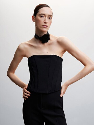 MANGOTop 'Corseta' - crna boja: prednji dio