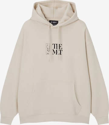 Pull&Bear Sweatshirt in Beige: front