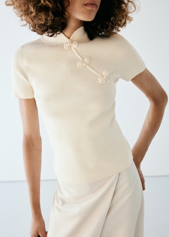 Pull-over 'SHOOU' MANGO en beige : devant