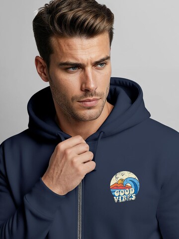 Neverless Sweatjacke 'Good Vibes'‌‌‌‌ in Blau