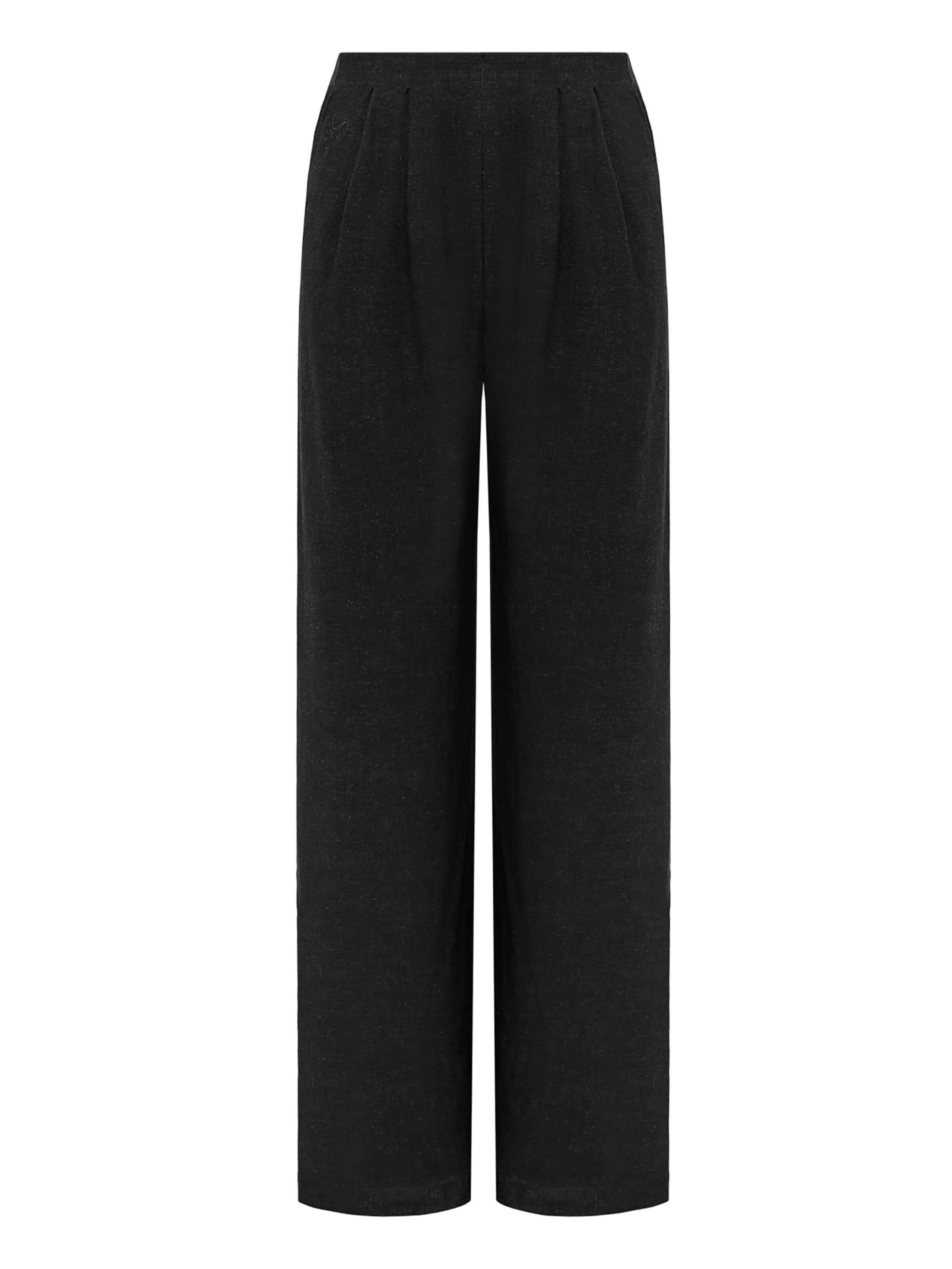 Wide leg Pantaloni 'Ora' di mandragora in nero