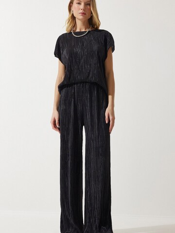 Happiness İstanbul Pantsuit in Black: front