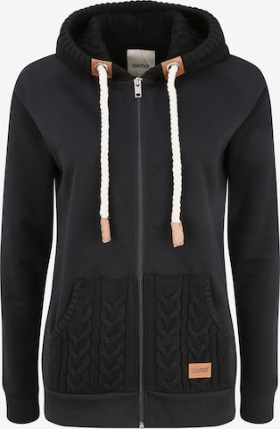 Oxmo Zip-Up Hoodie 'Matilda' in Black: front