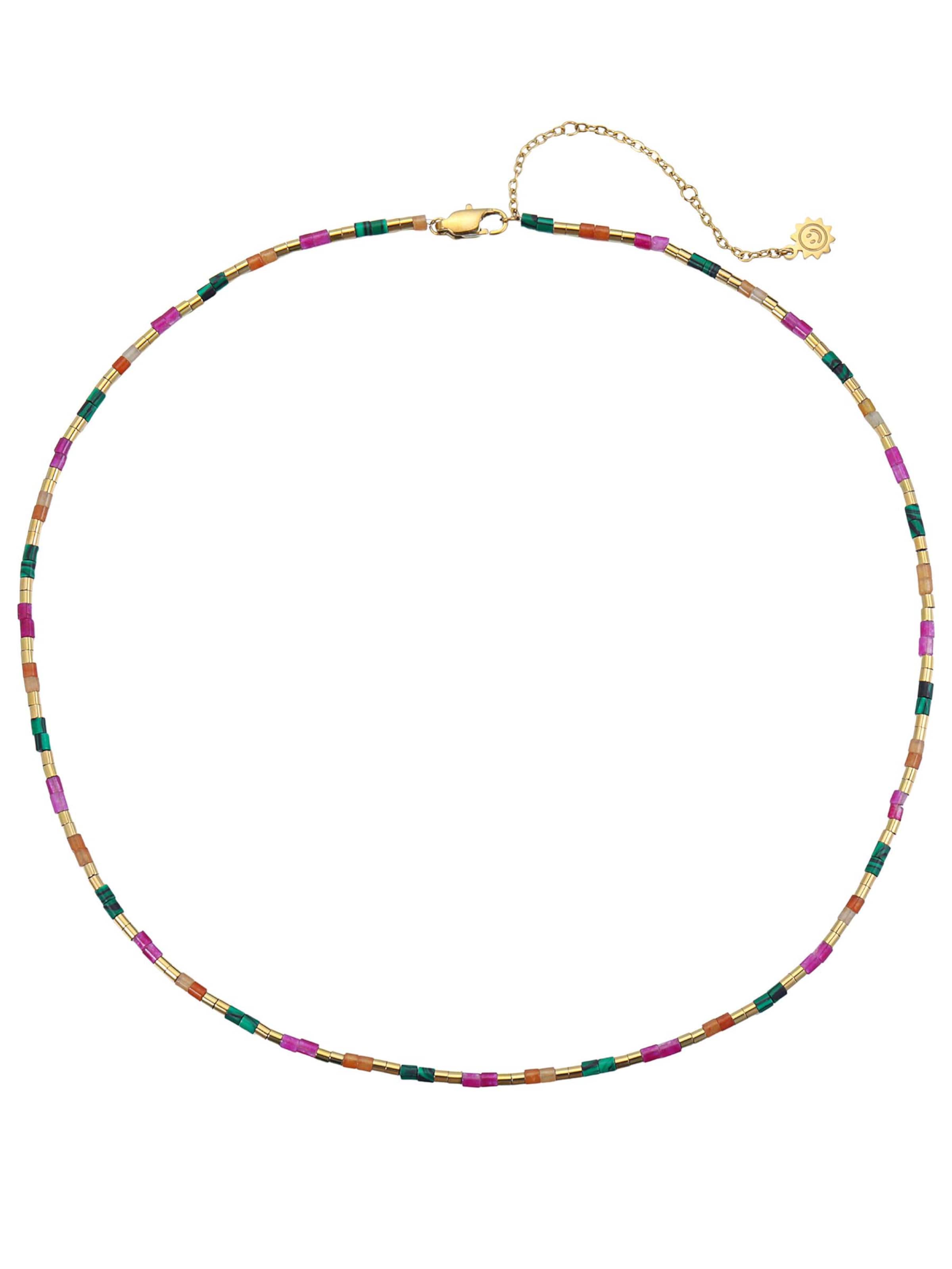 Hey Happiness - Cadena 'Candy Color Tube Bead' en oro: frente