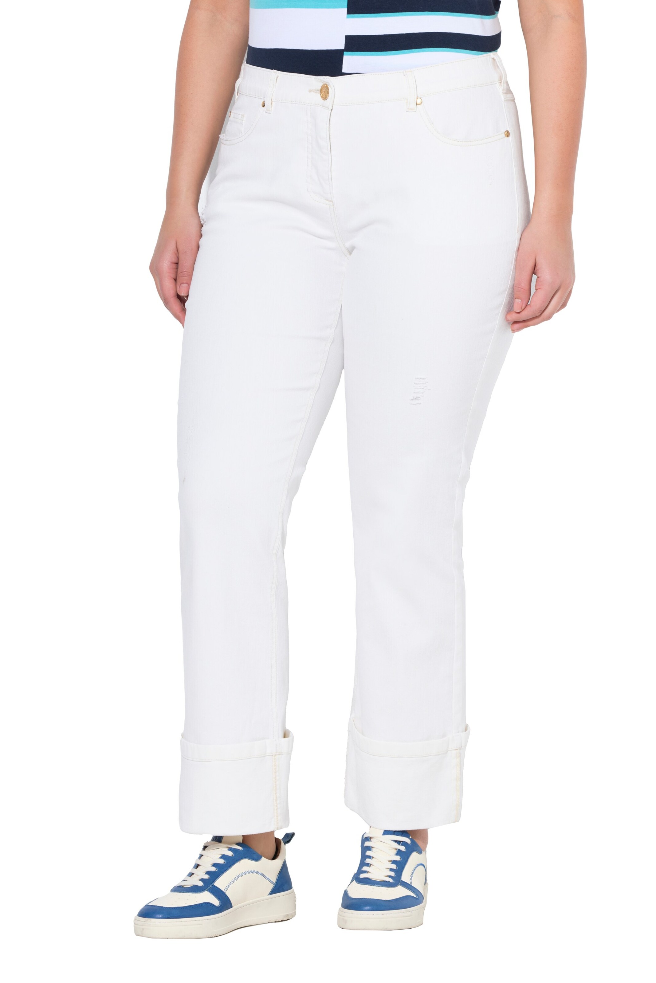 Wide Leg Jean Ulla Popken en blanc : devant