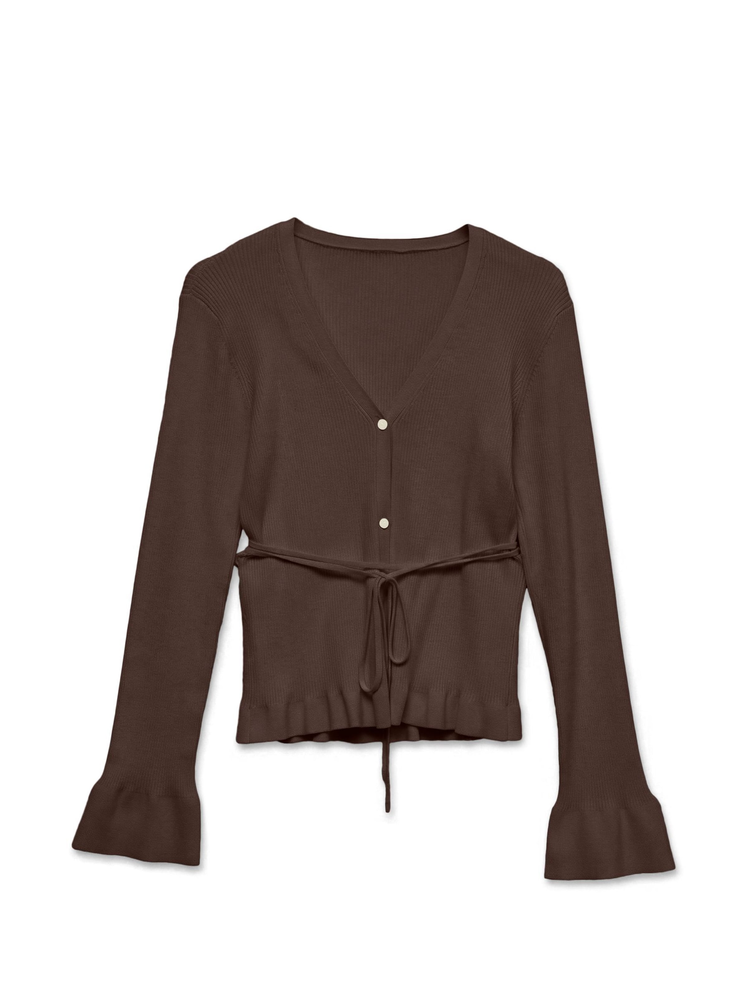 VERO MODA - Cárdigan en marrón: frente
