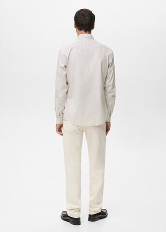 MANGO MAN Regular fit Button Up Shirt 'Playr' in Brown