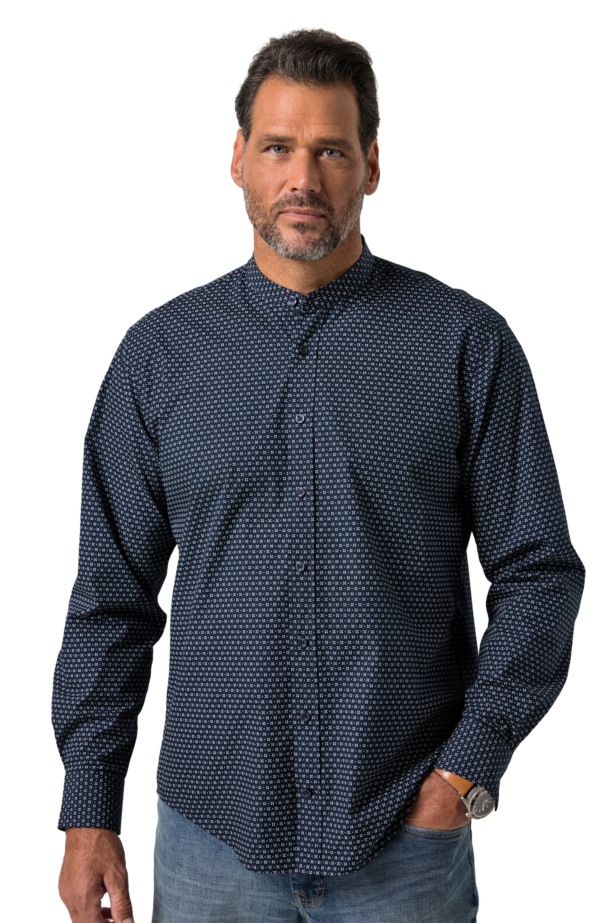 JP1880 Regular Fit Hemd in Blau: Vorderseite