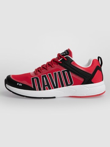 CAMP DAVID Logo-Sneaker im Jacquard-Design in Rot