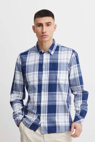 !Solid Comfort fit Button Up Shirt 'Esdras' in Blue: front