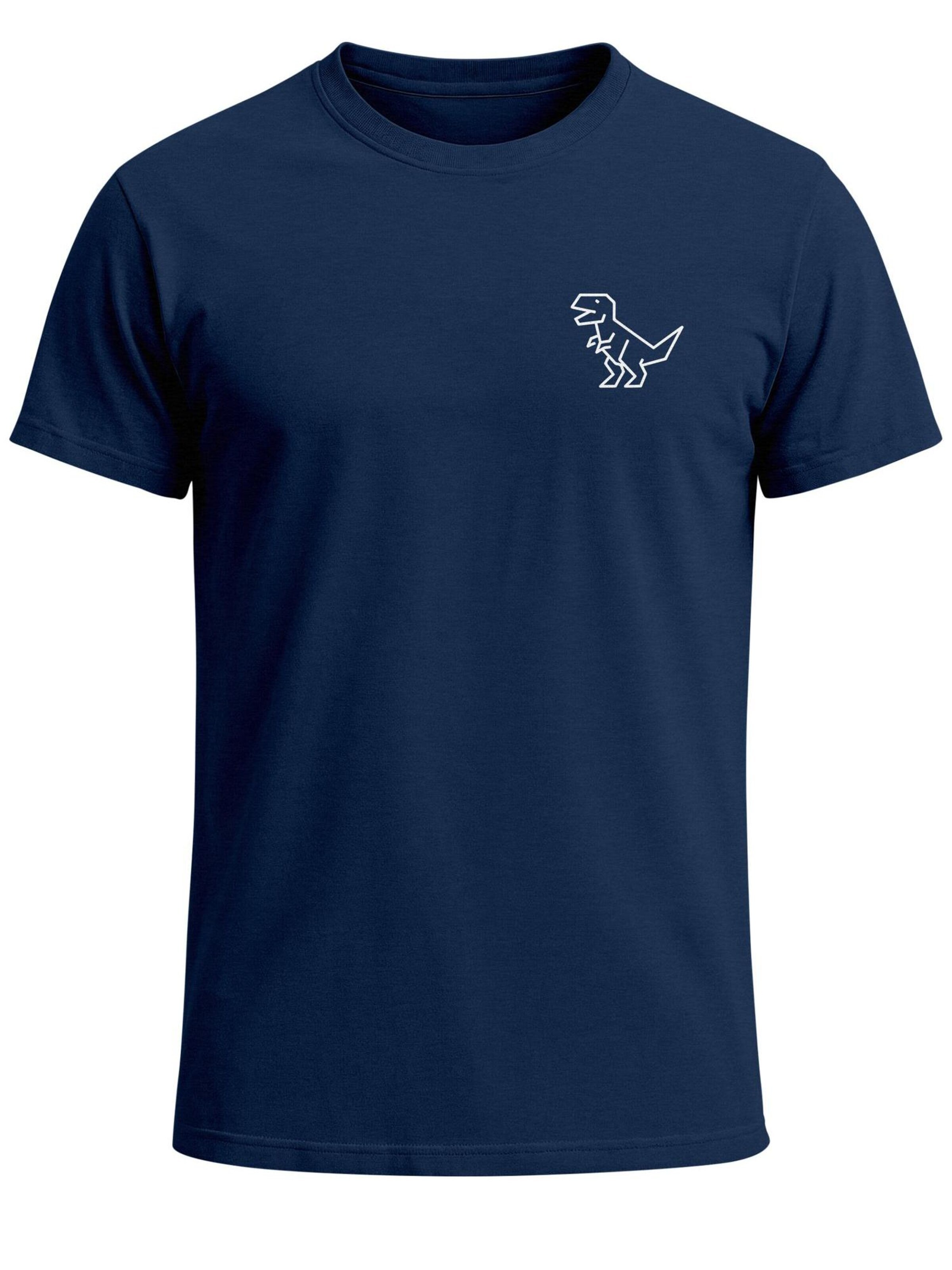 Neverless Shirt 'Polygon T-Rex'‌‌‌ in Blau: Vorderseite