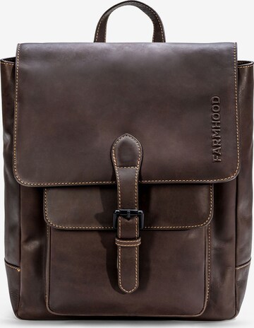 Farmhood Backpack in Brown: front