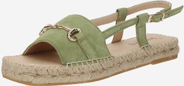 Sandale cu baretă de la espadrij l´originale pe verde: față