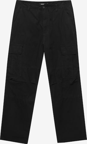 Pull&Bear Regular Chino Pants in Black: front