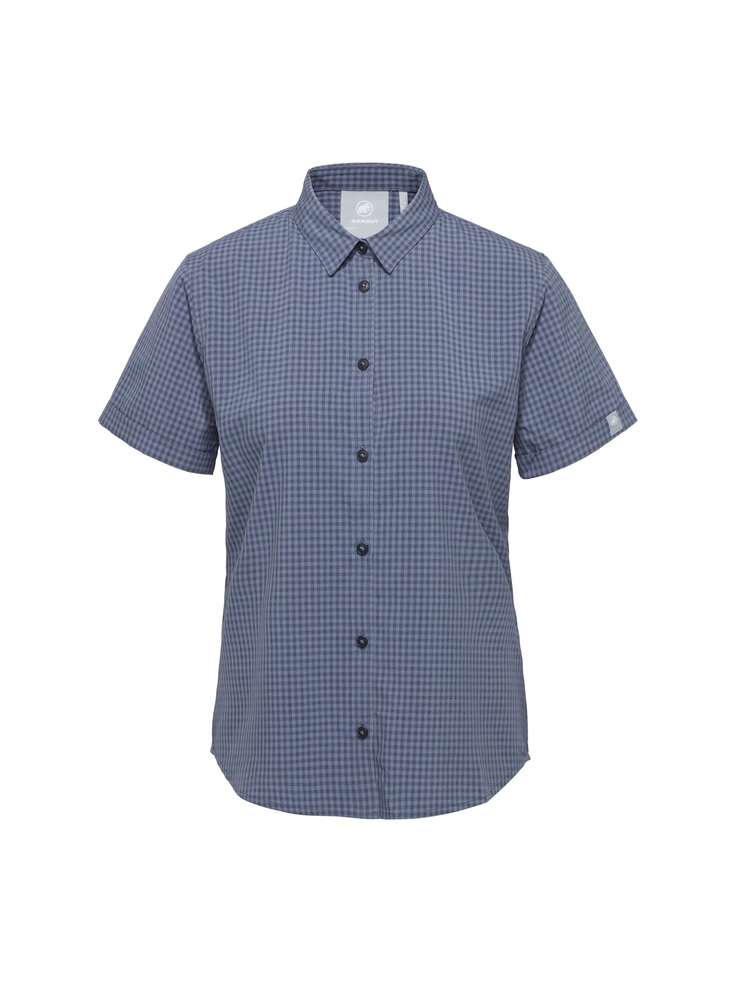 MAMMUT Athletic Button Up Shirt 'Aada' in Blue: front