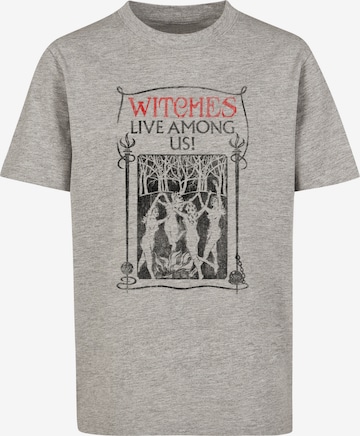 F4NT4STIC T-Shirt 'Fantastic Beasts Witches Live Among Us' in Grau: predná strana