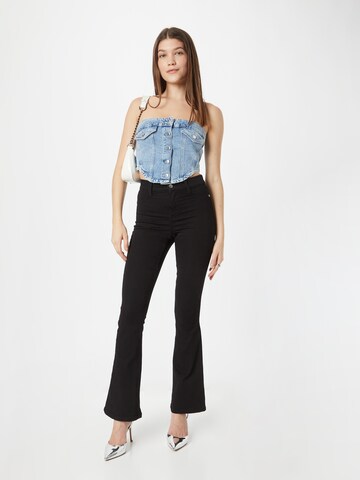 melns Dorothy Perkins Plati gali Džinsi 'Frankie'
