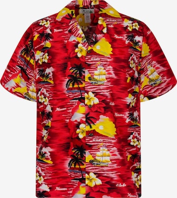KY's Regular Fit Hemd 'Aloha' in Rot: Vorderseite