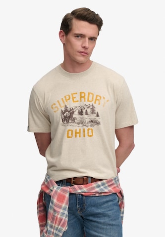 T-Shirt Superdry & Co en beige : devant