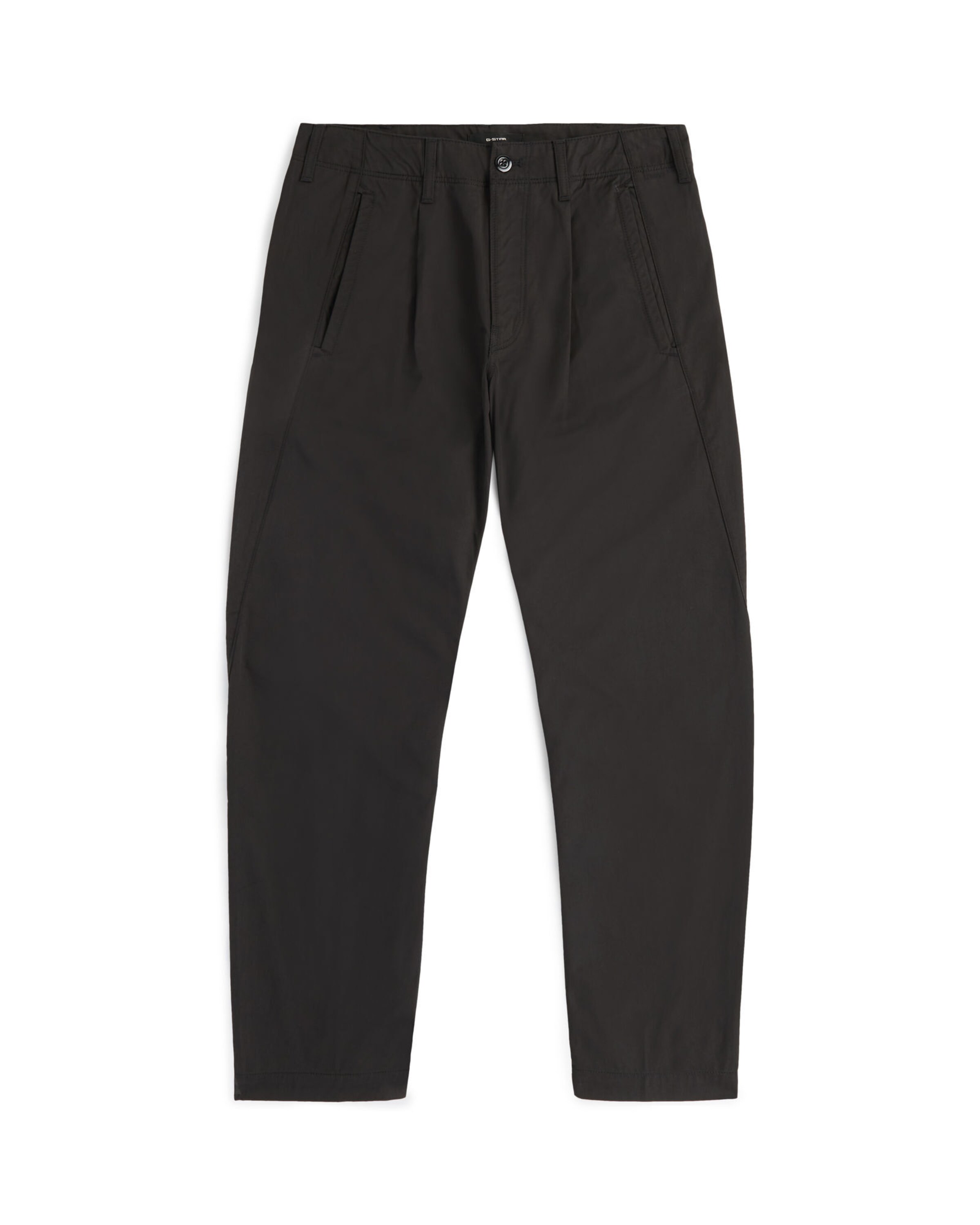 G-STAR Chino 'Pleated Loose Tapered Chino' in Zwart: voorkant