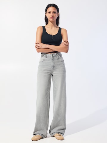 Wide Leg Jean Pull&Bear en gris