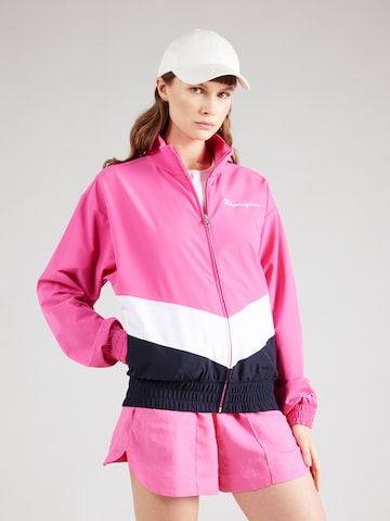 Champion Authentic Athletic Apparel - Chaqueta de entretiempo en rosa: frente