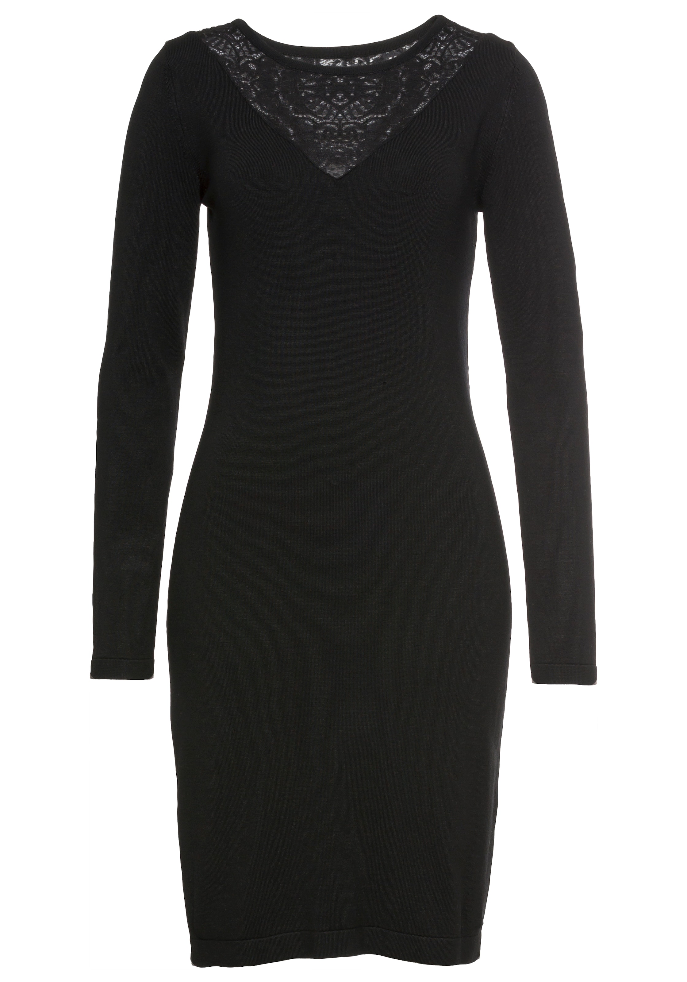 LAURA SCOTT Strickkleid in Schwarz: Vorderseite