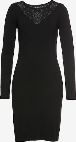 LAURA SCOTT Knitted dress in Black: front